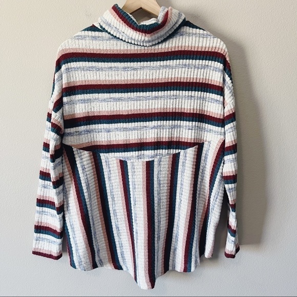 Anthropologie Saturday Sunday Pippa Hacci Turtleneck Striped LS Top Size XS - Picture 9 of 13